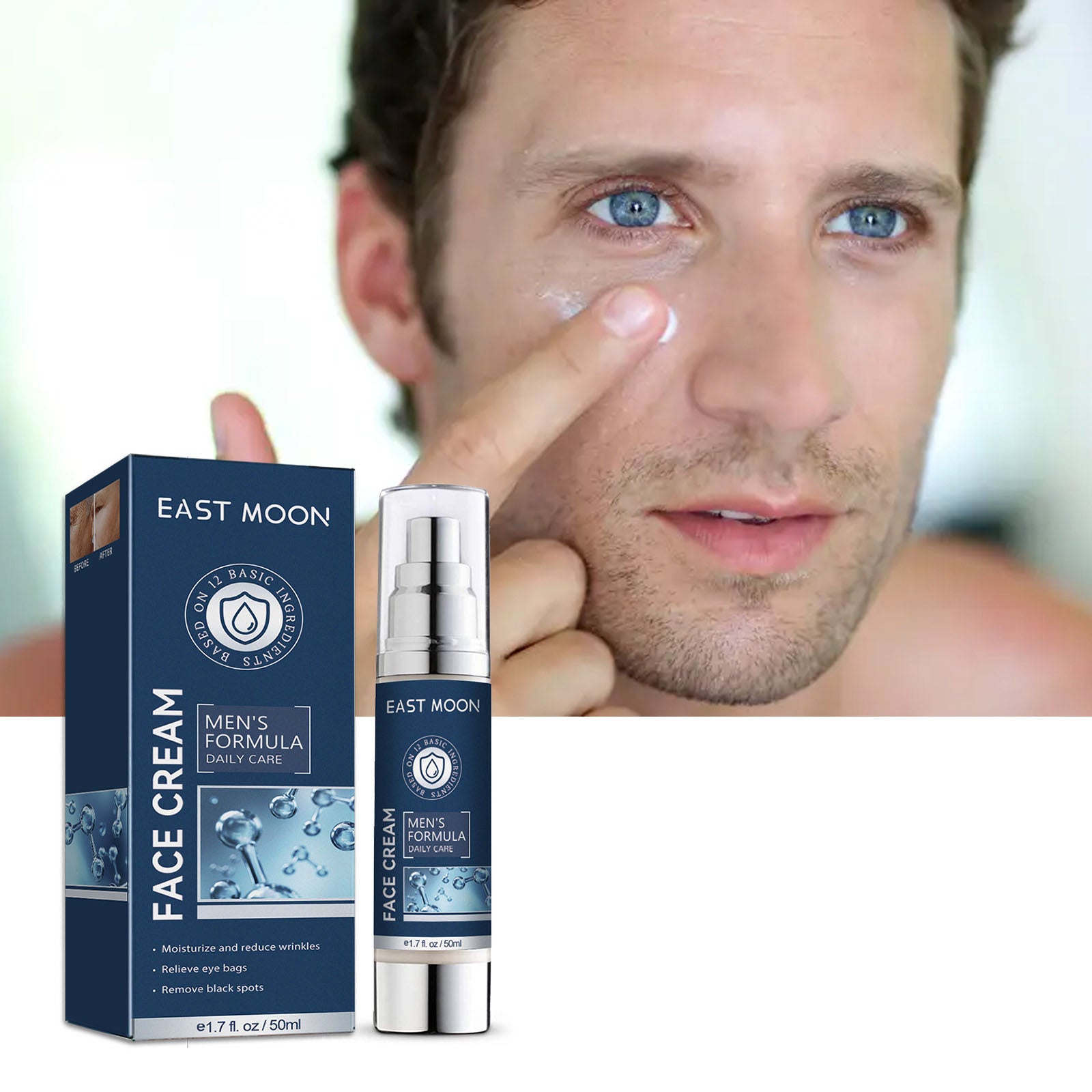 East Moon Men's Facial Moisturizing Cream - Hydrating and Nourishing Facial Skin Care Cream