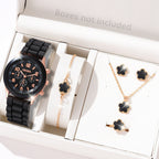 Women's White Heart-Design Quartz Watch - Silicone Strap