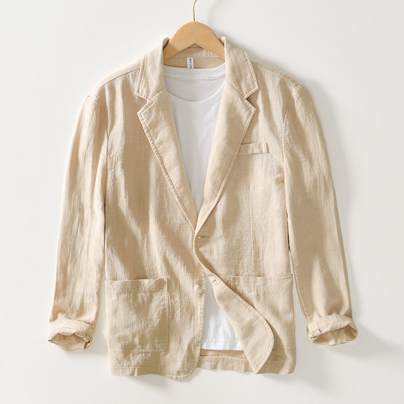 Men's 100% Linen Casual Blazer – White | Aladinae