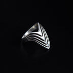 Trendy Home Collection Handmade KIKO Style TAXCO Streamlined Wave Hollowed-Out BADGE Vintage Ring