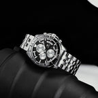 Men's Quartz Watch - Half-Fan Calendar, Folding Clasp