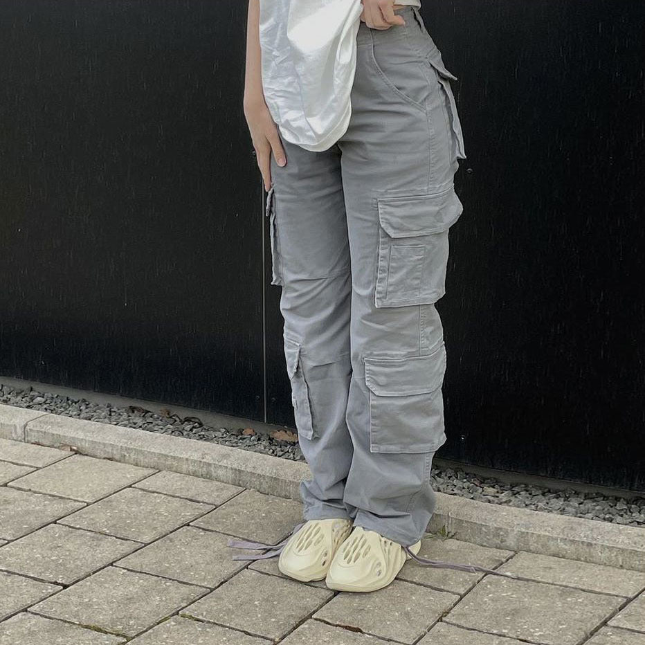 American street overalls women's summer 2022 cross-border European and American vibe style new function loose casual trousers women