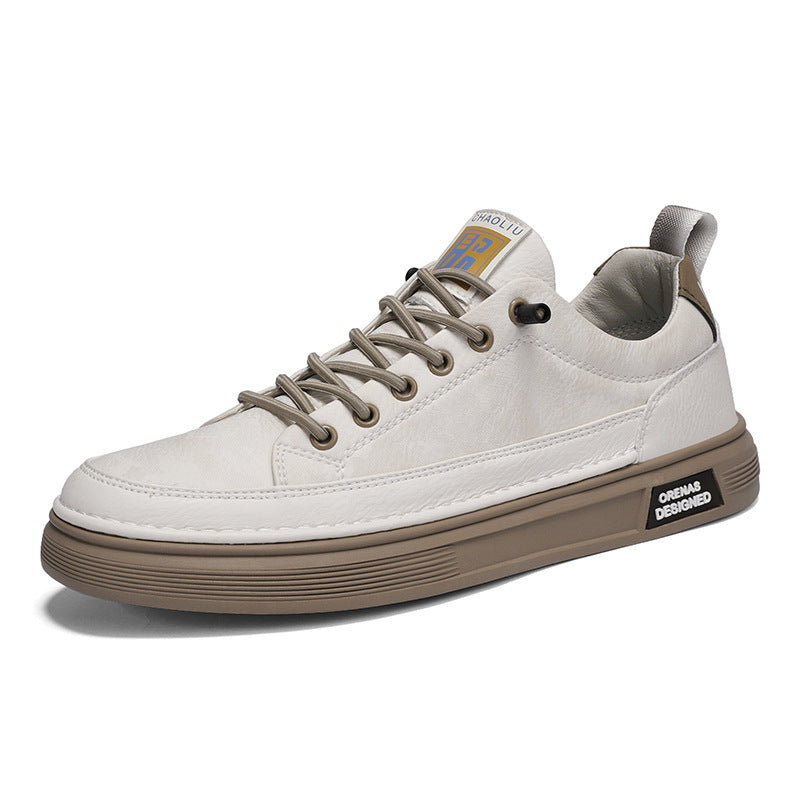 Men's Beige Slip-On Leather Casual Shoes | Aladinae