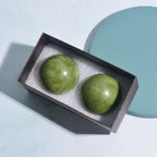 2 Pcs Natural Jade Stone Massage Ball Smooth Round Massager for Hand Foot Jade Massager Health Care Relax Body Massage Tools