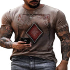 Men's Playing Card Print Casual T-Shirt | Aladinae
