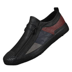 Men's Colorblock Slip-On Leather Casual Shoes
