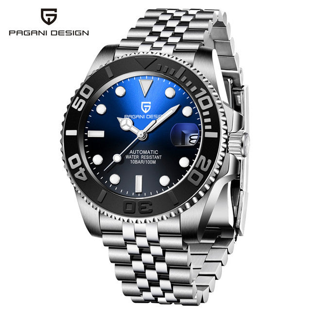Men's White Automatic Mechanical Watch - Waterproof 100m