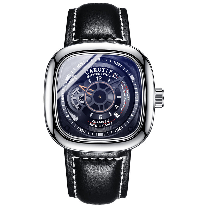 Carrotif Tik Tok watch quartz watch men's watch square dial fashion watch waterproof watch calendar student watch