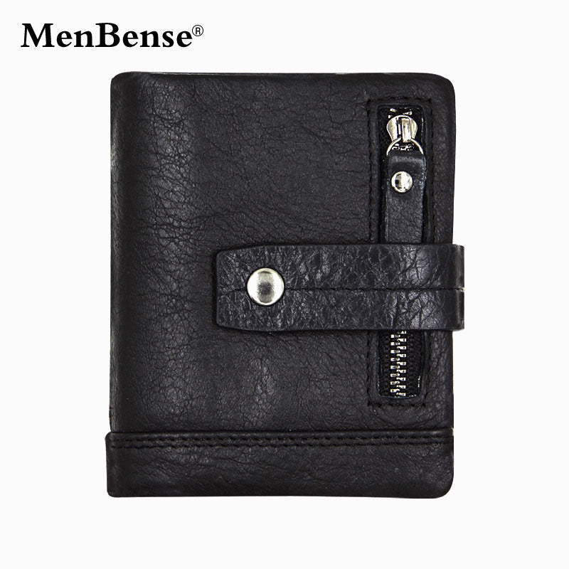 Men's Crazy Horse Leather Trifold Wallet | Aladinae