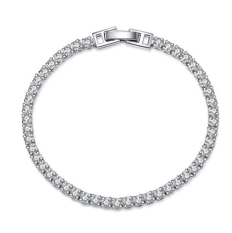 Tik Tok live broadcast welfare model European and American niche light luxury zircon star bracelet net celebrity model full diamond platinum plated bracelet