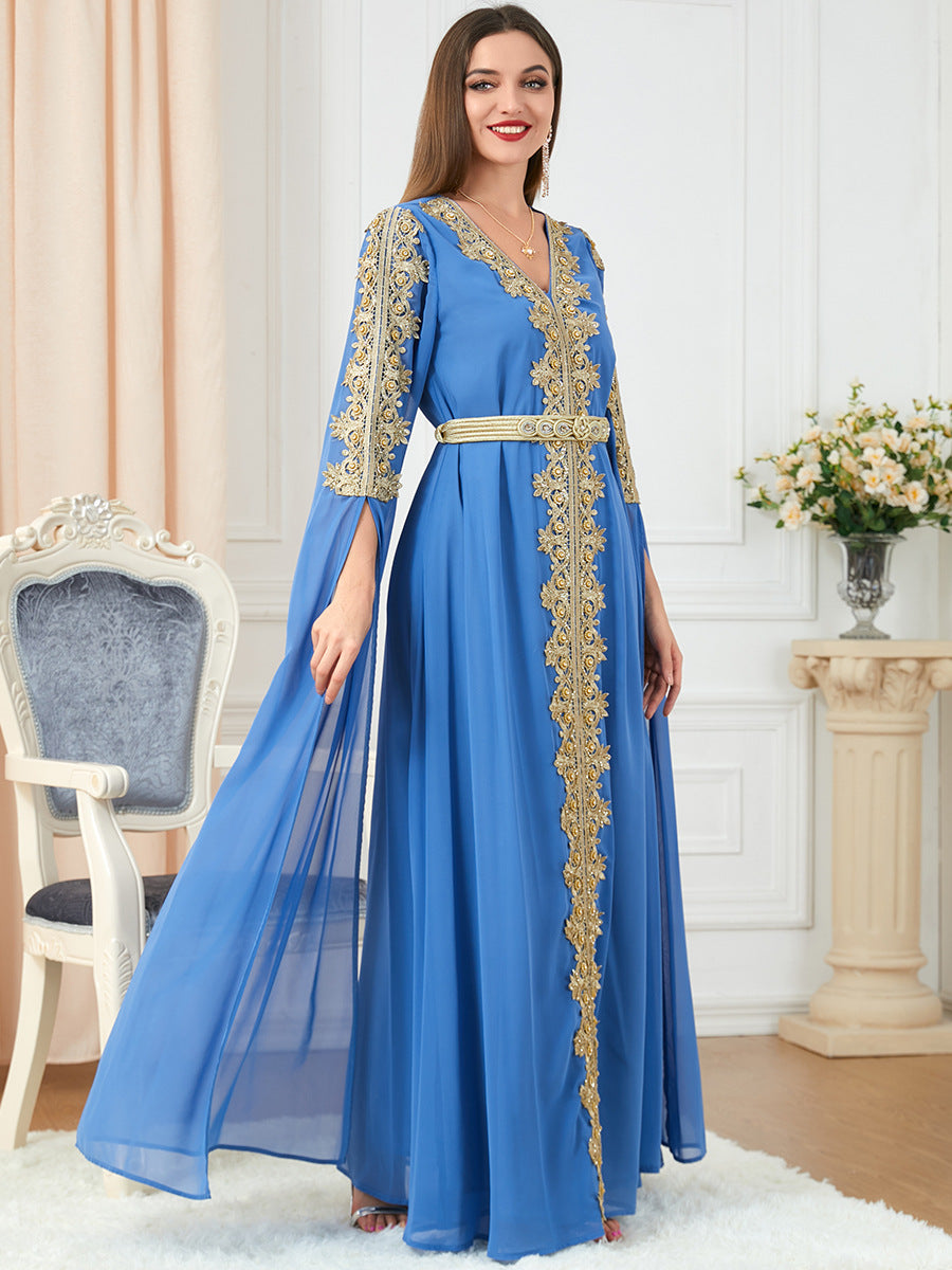 Spliced Sleeve Women's Maxi Dress