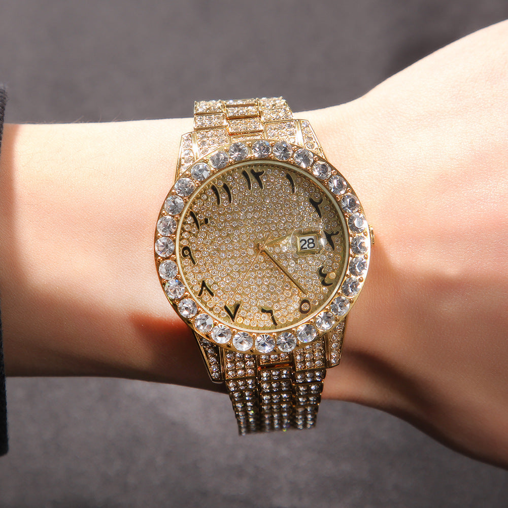 Unisex Two-Tone Large Dial Watch - Calendar, Waterproof