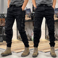 Men's Black Tactical Cargo Pants – Straight Fit | Aladinae