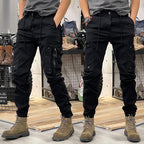 Men's Black Tactical Cargo Pants – Straight Fit | Aladinae