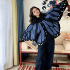 Imperial Butterfly Cape, Butterfly Shawl, Cardigan, Knitted, Unique Butterfly Pattern Shawl, Hand-crocheted Shawl, Comfortable Decoration