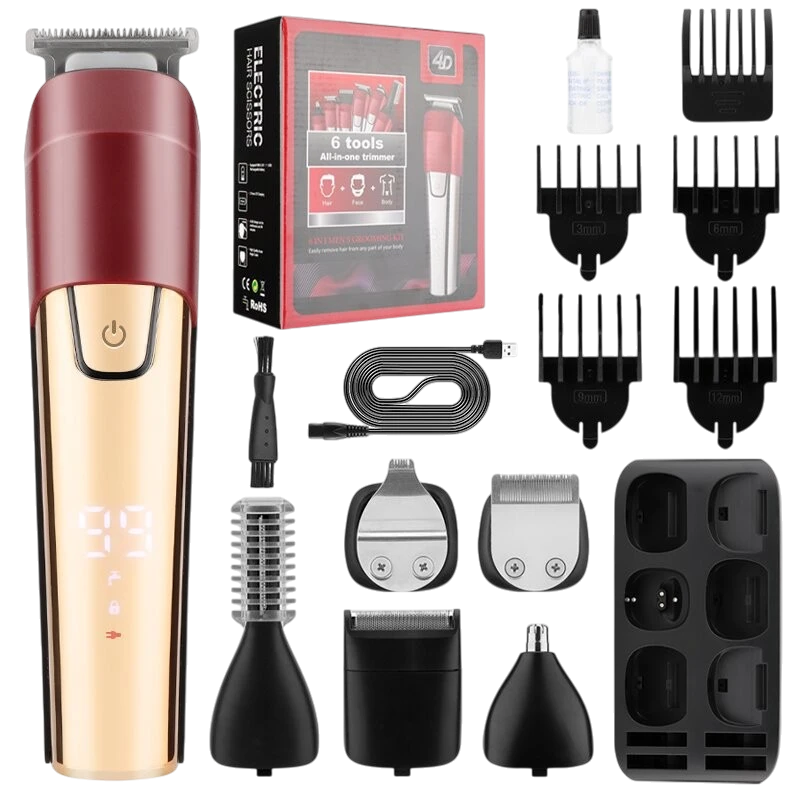 6-in-1 Men's Hair Clipper & Grooming Kit – Waterproof | Aladinae