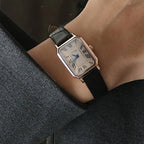 Women's Rose Gold Black Square Watch - Roman Numerals