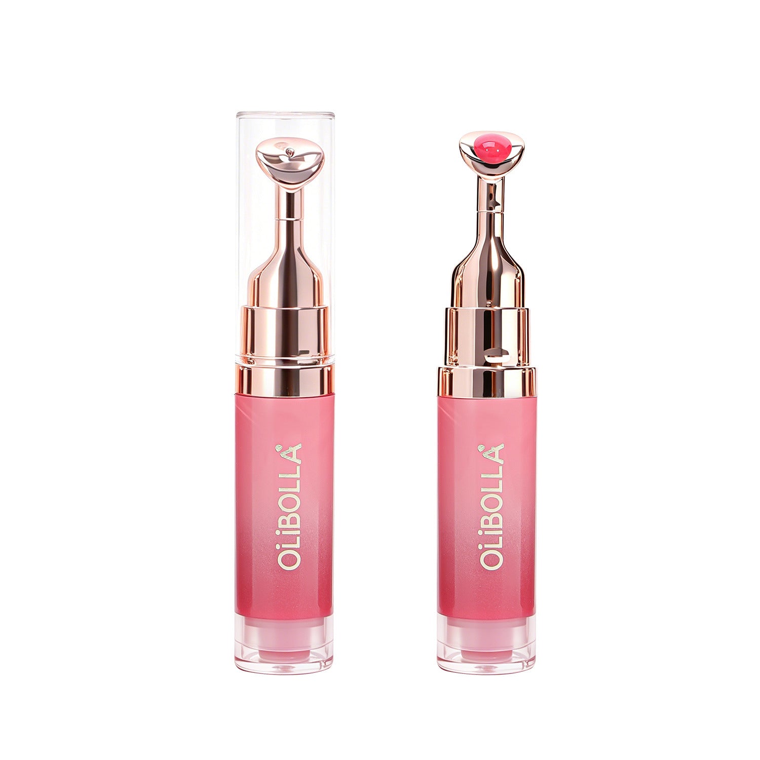 OLIBOLLA Metal Massage Head Mirror Lip Gloss Essence Moisturizes, Plumps, Reduces Lip Lines - Popular Makeup Product