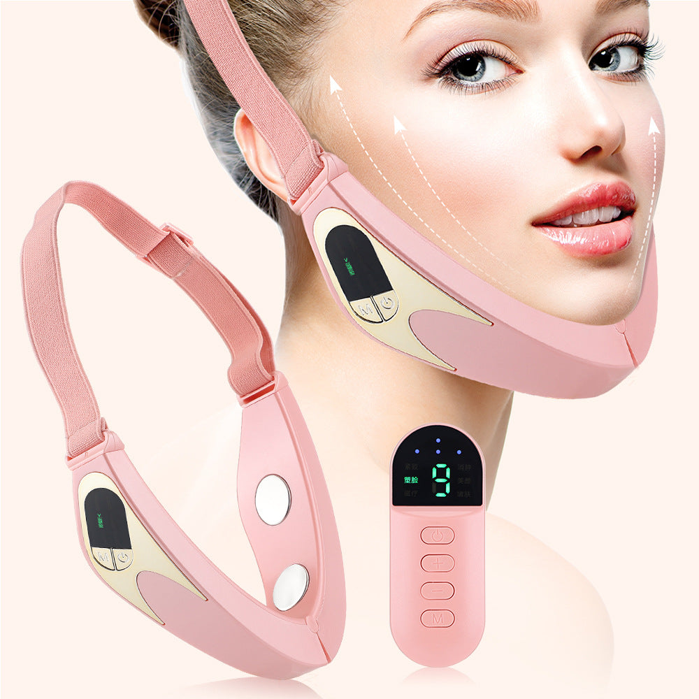 Cross-border new micro-face-lifting instrument, beauty and face-lifting tool, 6 modes, 9 gears, hot compress, wireless remote control, intelligent massage