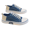 Men's Blue Canvas Skateboard Shoes – Low Top | Aladinae