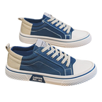 Men's Blue Canvas Skateboard Shoes – Low Top | Aladinae