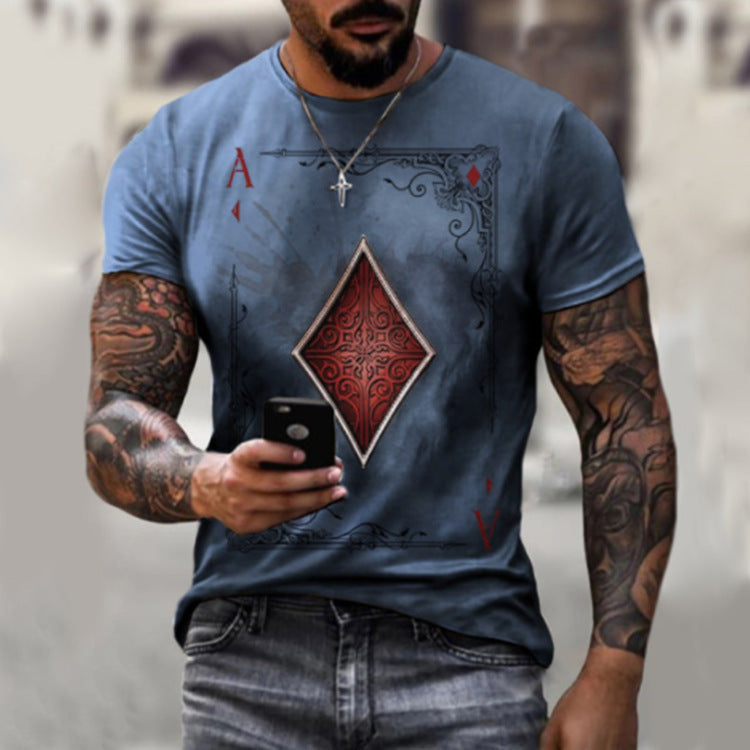 Men's Playing Card Print Casual T-Shirt | Aladinae
