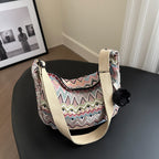 Crossbody bag for women 2024 spring and summer new large capacity canvas shoulder bag versatile college students commuting dumpling bag