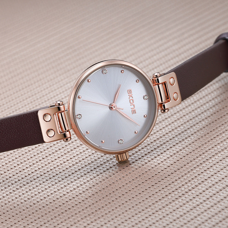 Women's Black Quartz Watch - Waterproof, Simple Design