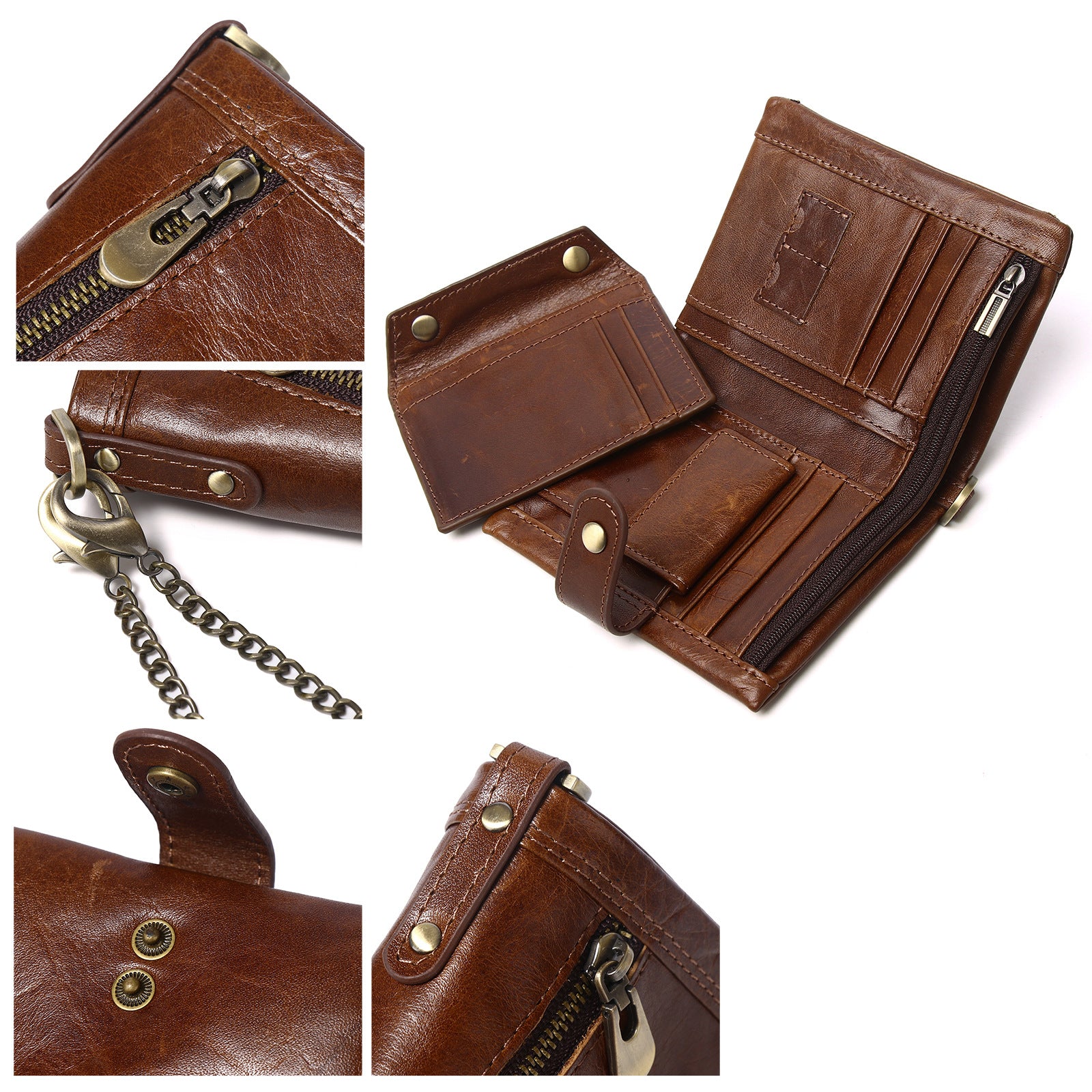 Men's RFID Anti-Theft Genuine Leather Coin Wallet | Aladinae