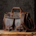 Original Handmade Crazy Horse Cowhide Men's Bag Head Layer Cowhide Shoulder Messenger Bag Genuine Leather Messenger Bag Handbag Travel Bag
