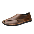 Men's Brown Slip-On Sandals – Round Toe | Aladinae