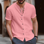 Men's White Cotton Button-Up Casual Shirt | Aladinae