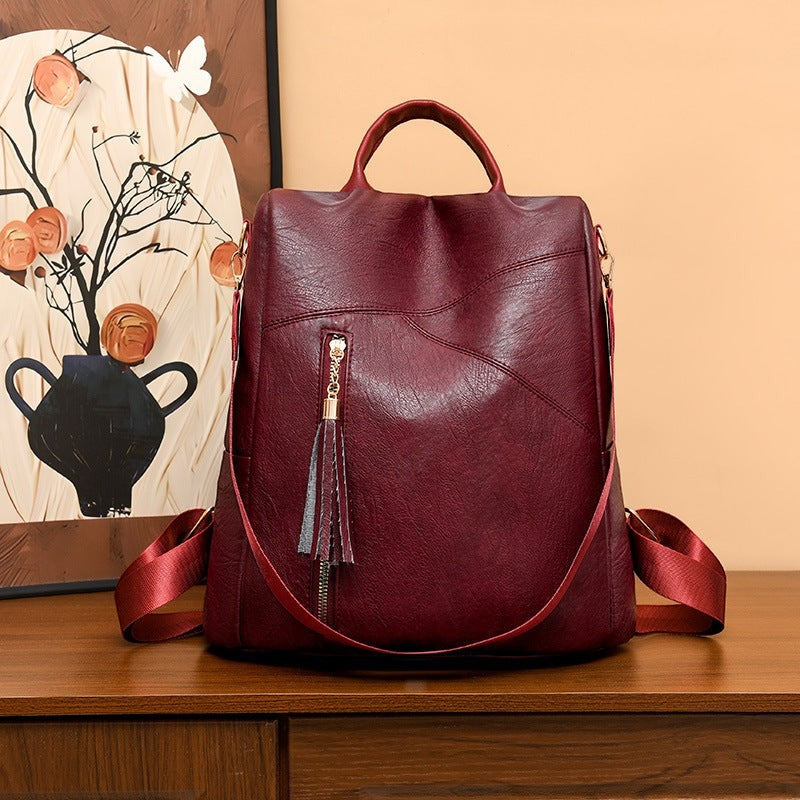 High-end patchwork backpack, 2025 new style, travel anti-theft backpack, student multi-functional schoolbag, dropshipping available.