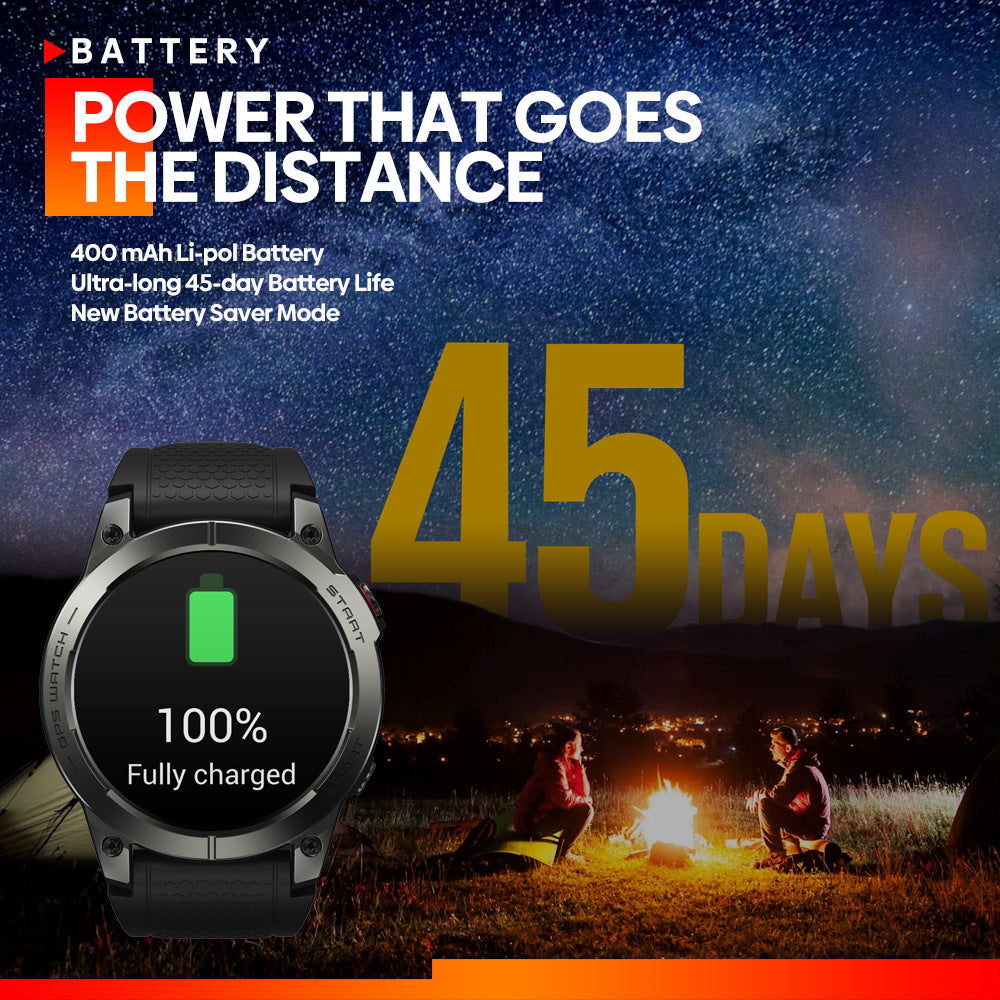 Men's Orange AMOLED GPS Smart Watch - Bluetooth Call