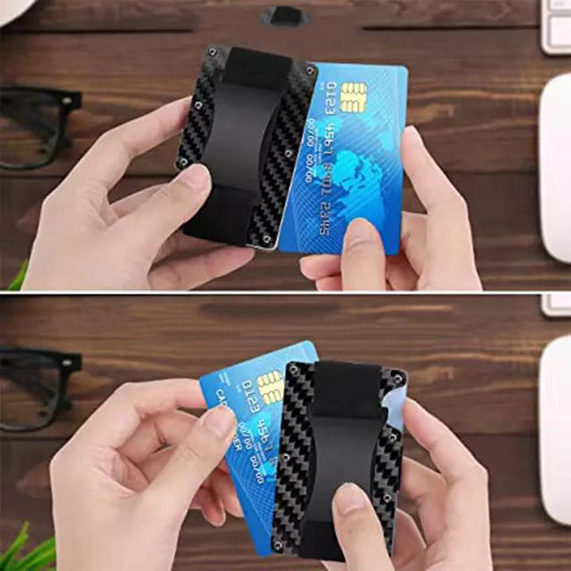 Men's RFID Metal Card Holder – Forged Carbon Design | Aladinae