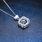 S925 sterling silver pendant Valentine's Day necklace, beating heart clavicle chain, 520 necklace for women, 50-point moissanite necklace.