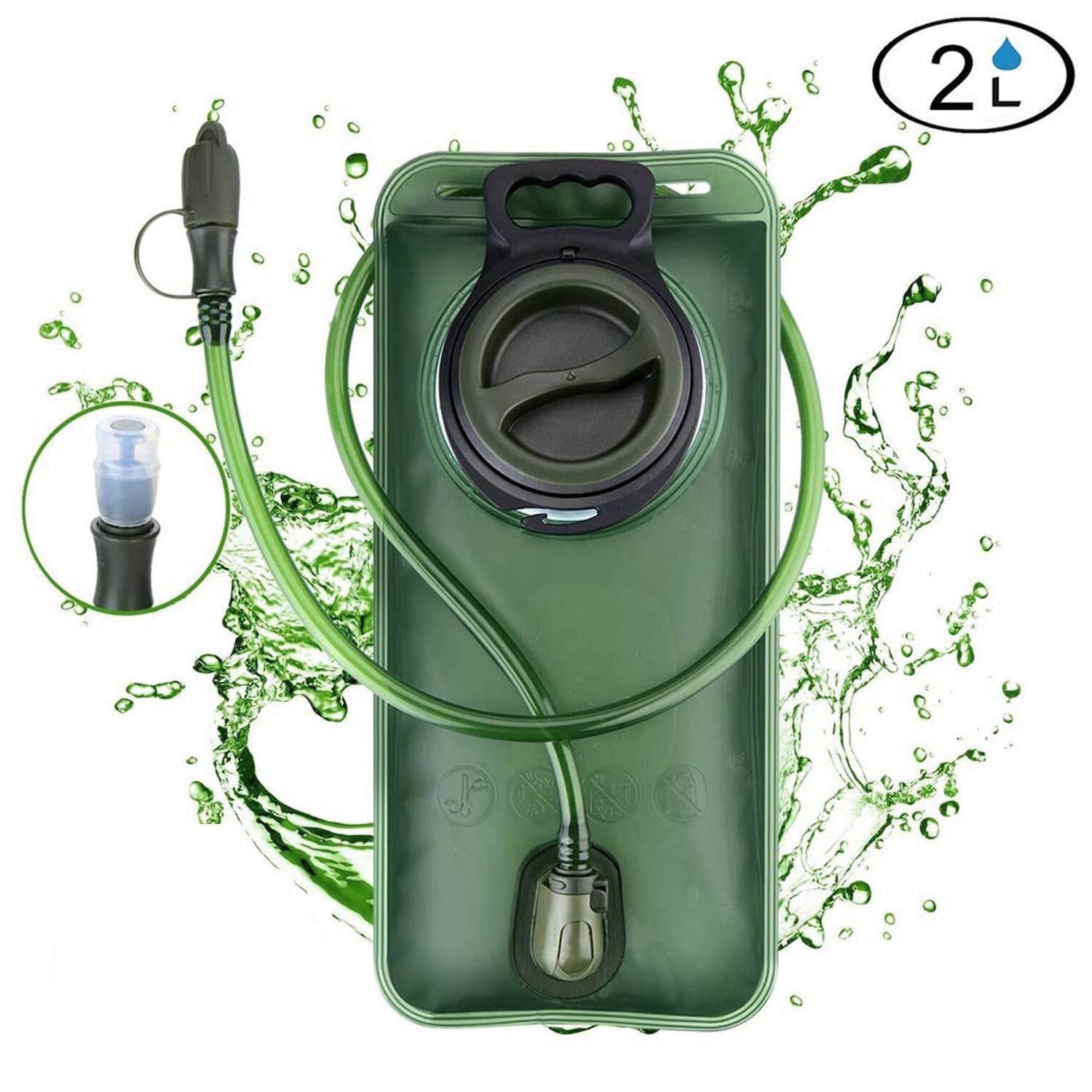 Cross-border Amazon in-stock hot-selling 2L sports cycling water bladder running mountaineering camping food-grade EVA water bag