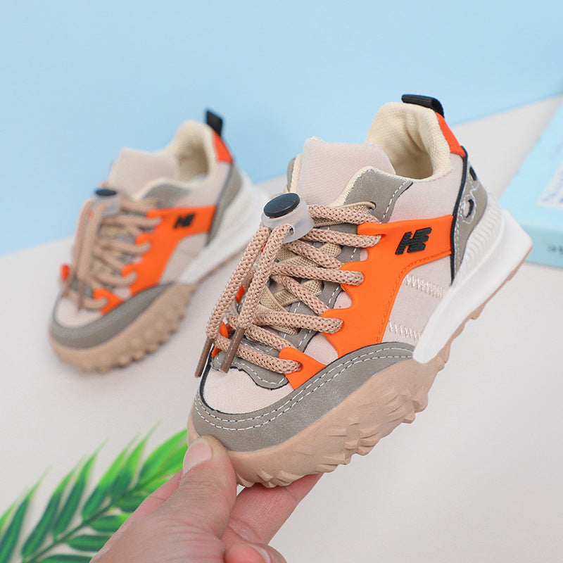 Children's sports shoes, boys' shoes, 2021 new style shoes, popular dad shoes, medium and large children's single shoes, breathable casual shoes