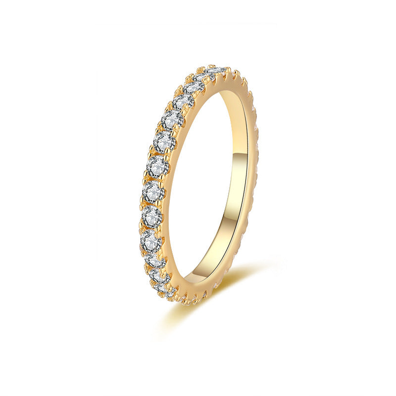 Factory direct wholesale S925 sterling silver women's rings with star pattern, moissanite rings, niche and high-end style.