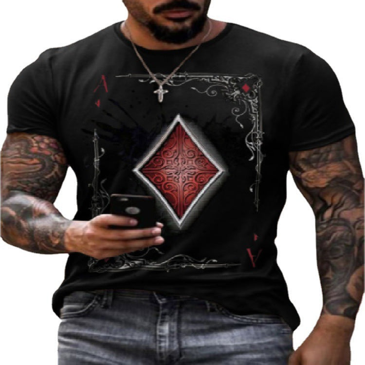 Men's Playing Card Print Casual T-Shirt | Aladinae