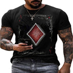 Men's Playing Card Print Casual T-Shirt | Aladinae