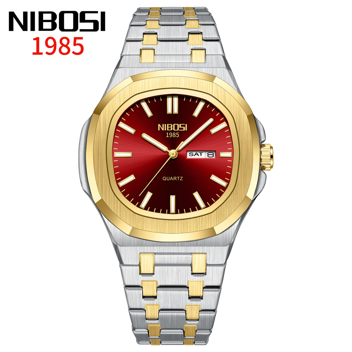 Men's Black Steel Quartz Watch - Waterproof, Luminous