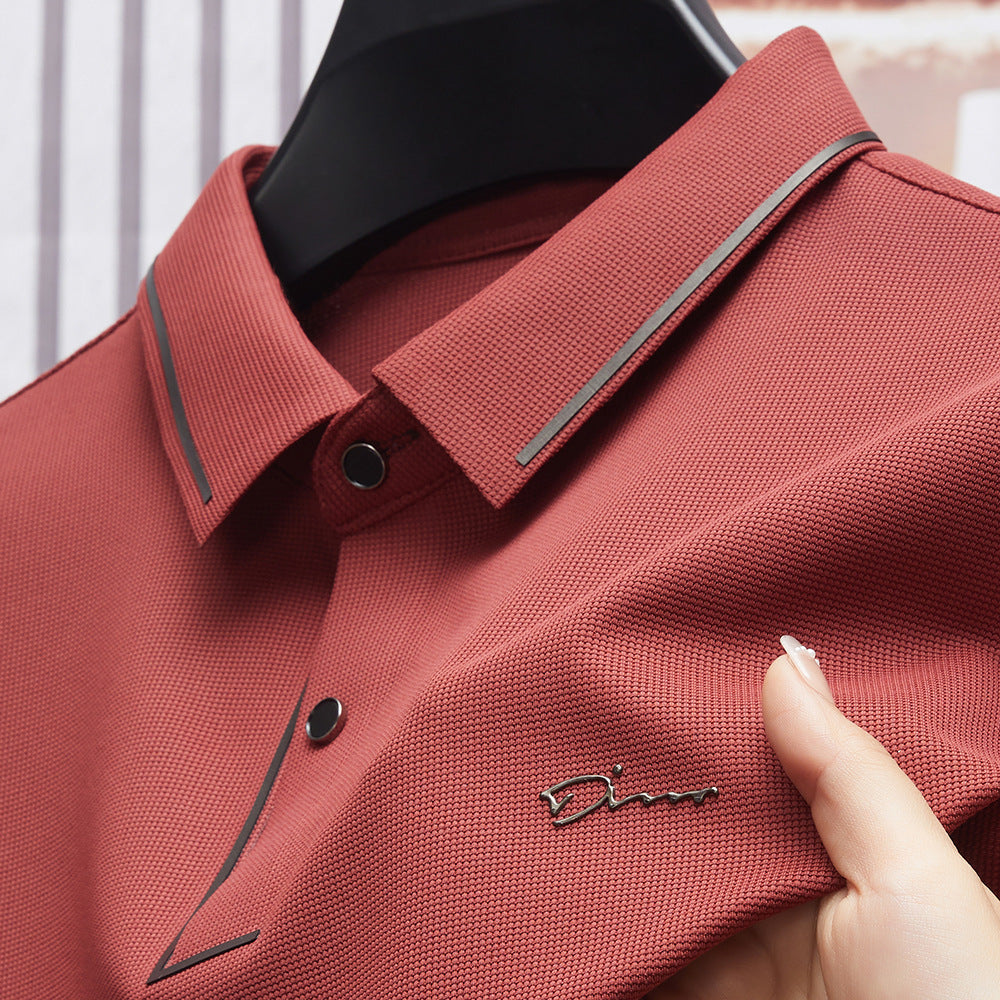 Men's Black Anti-Wrinkle Seamless Polo Shirt | Aladinae