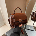 Cross-border bag for women, simple and versatile small square handbag, solid color textured commuter shoulder bag, commuter niche messenger bag