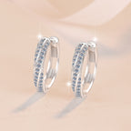 European and American style S925 sterling silver earrings, elegant and versatile, round geometric moissanite hoop earrings for women, cross-border wholesale.