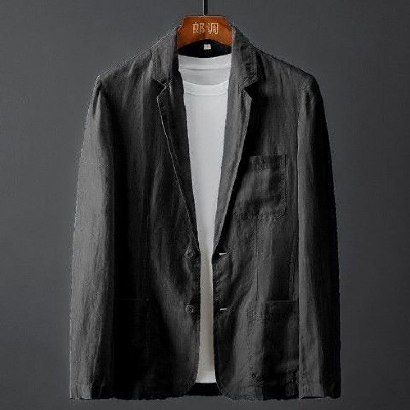Men's White Linen Slim Fit Blazer | Aladinae