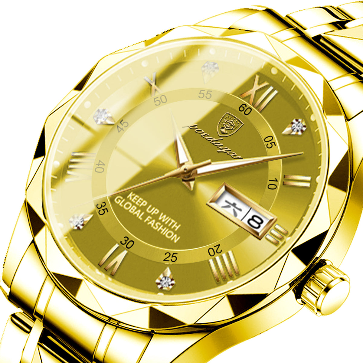 Men's Dual Calendar Luminous Quartz Watch - Waterproof