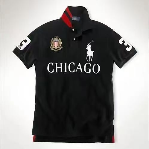 Men's Chicago Red Embroidered Polo Shirt | Aladinae