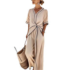 Independent website's new summer European and American style Bohemian elegant dress, cross-border style commuter long dress