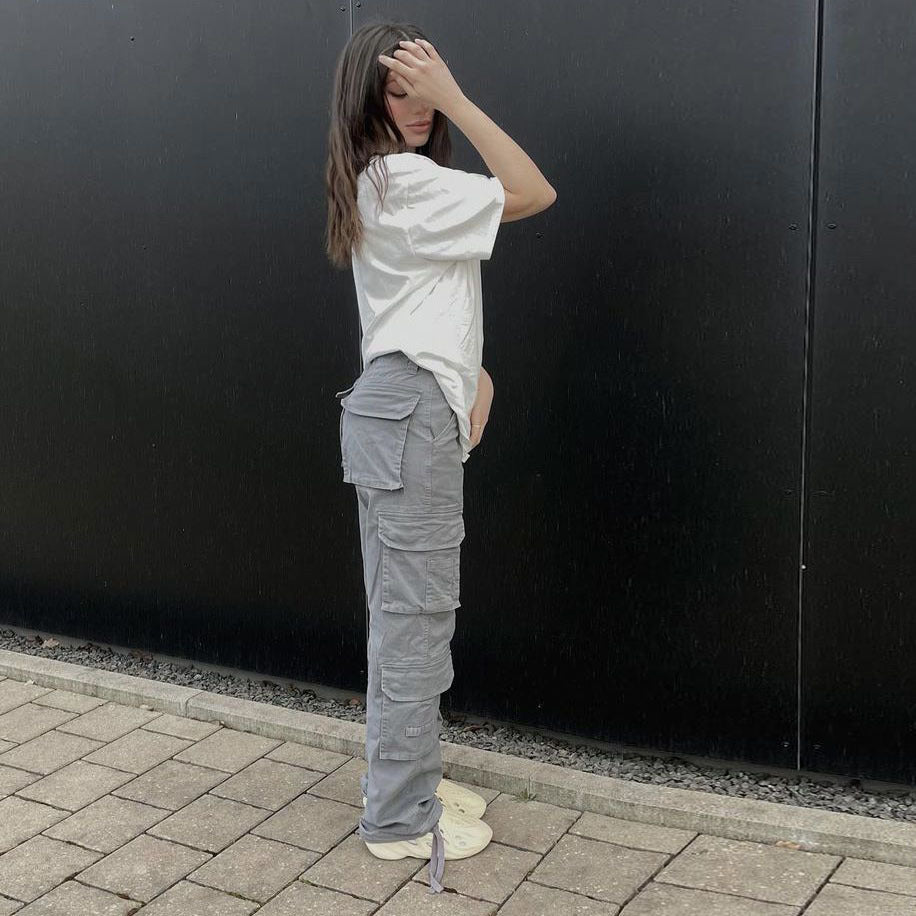 American street overalls women's summer 2022 cross-border European and American vibe style new function loose casual trousers women